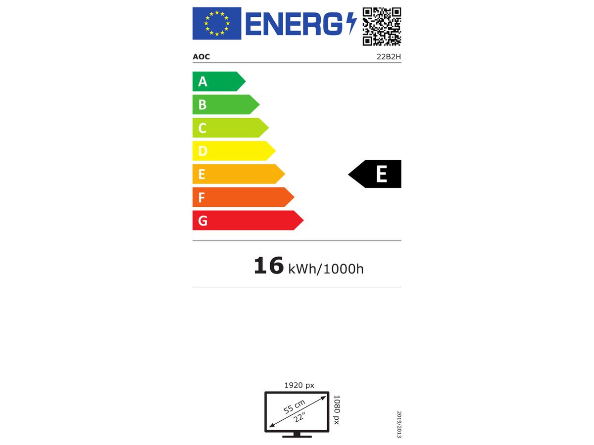 AOC B2 22B2H/EU LED display 54,6 cm (21.5") 1920 x 1080 pixels Full HD Noir