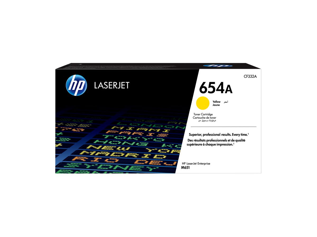 HP 654A toner jaune authentique LaserJet