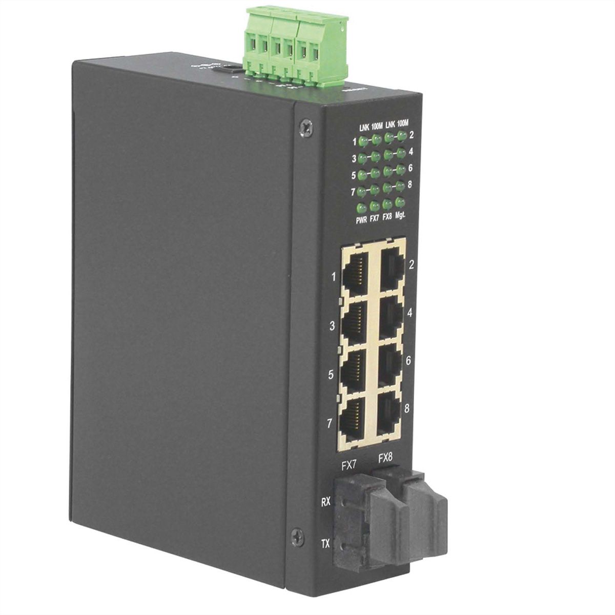 ROLINE Switch industriel 6x RJ-45, 2x RJ-45 ou SC, non administrable