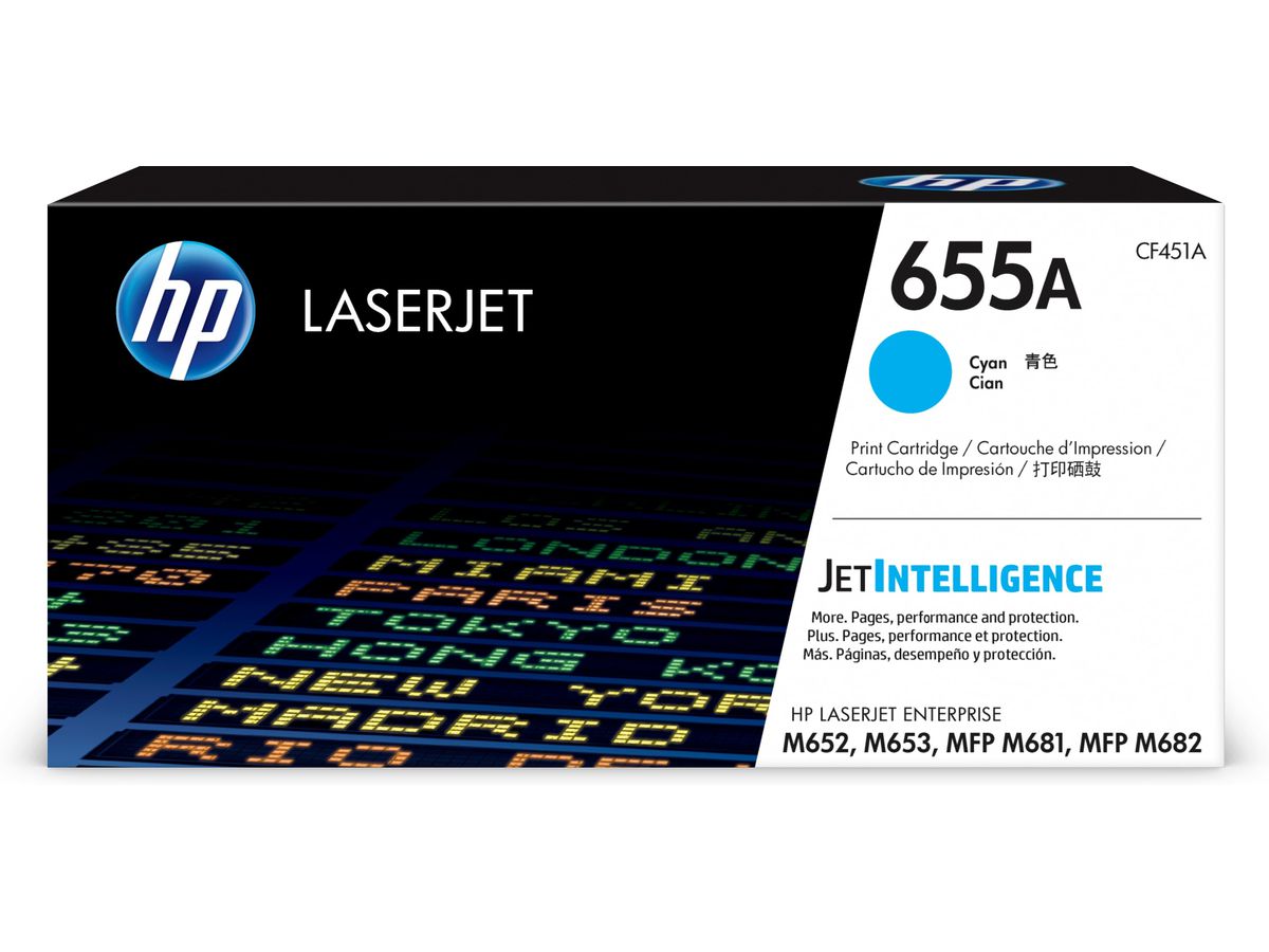 HP 655A Toner LaserJet cyan authentique