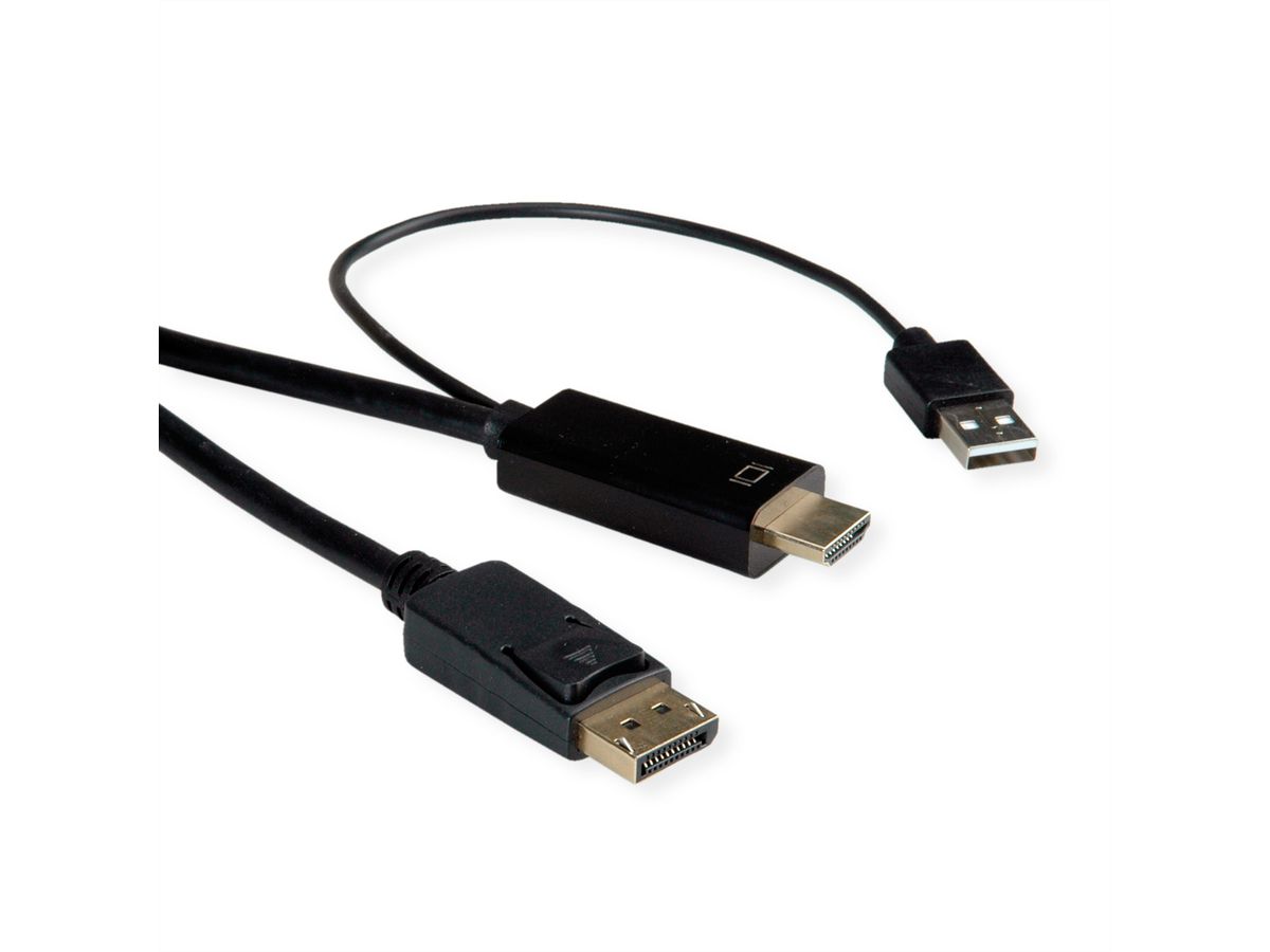 ROLINE Câble UHDTV - DisplayPort, M/M, noir, 2 m