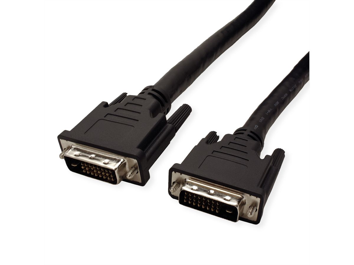 ROLINE Câble DVI pour écran, M-M, (24+1) dual link, 15 m