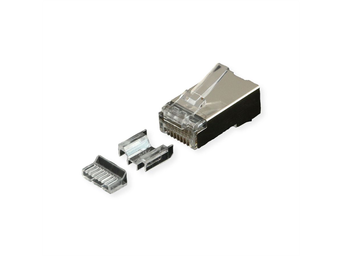 ROLINE Connecteur modulaire blindé Cat.6A (Classe EA), pour câble solide/tresse, 10 unités