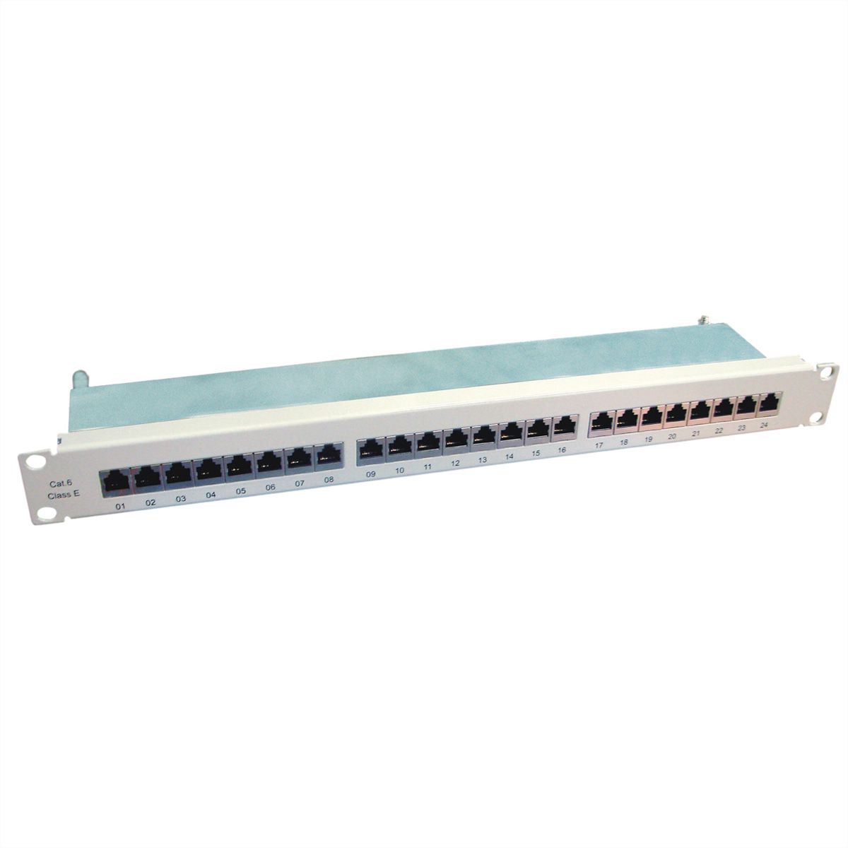 VALUE Panneau de brassage Cat.6 (Classe E) 19", 24 ports, STP, gris
