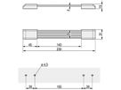Poignée universelle SCHROFF, largeur 25 mm, 230 mm