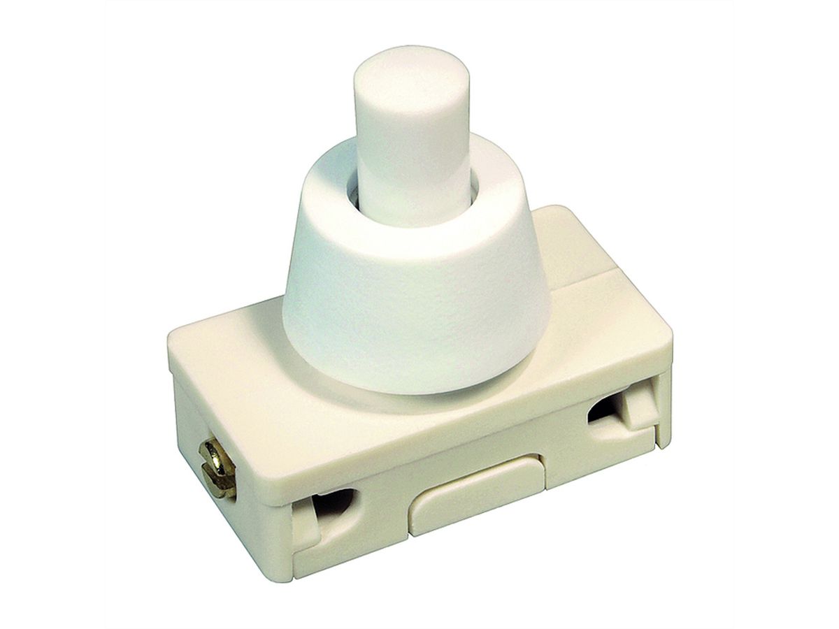 BACHMANN Interrupteur à bouton-poussoir encastré Série 3030, Interrupteur d'arrêt, unipolaire, blanc