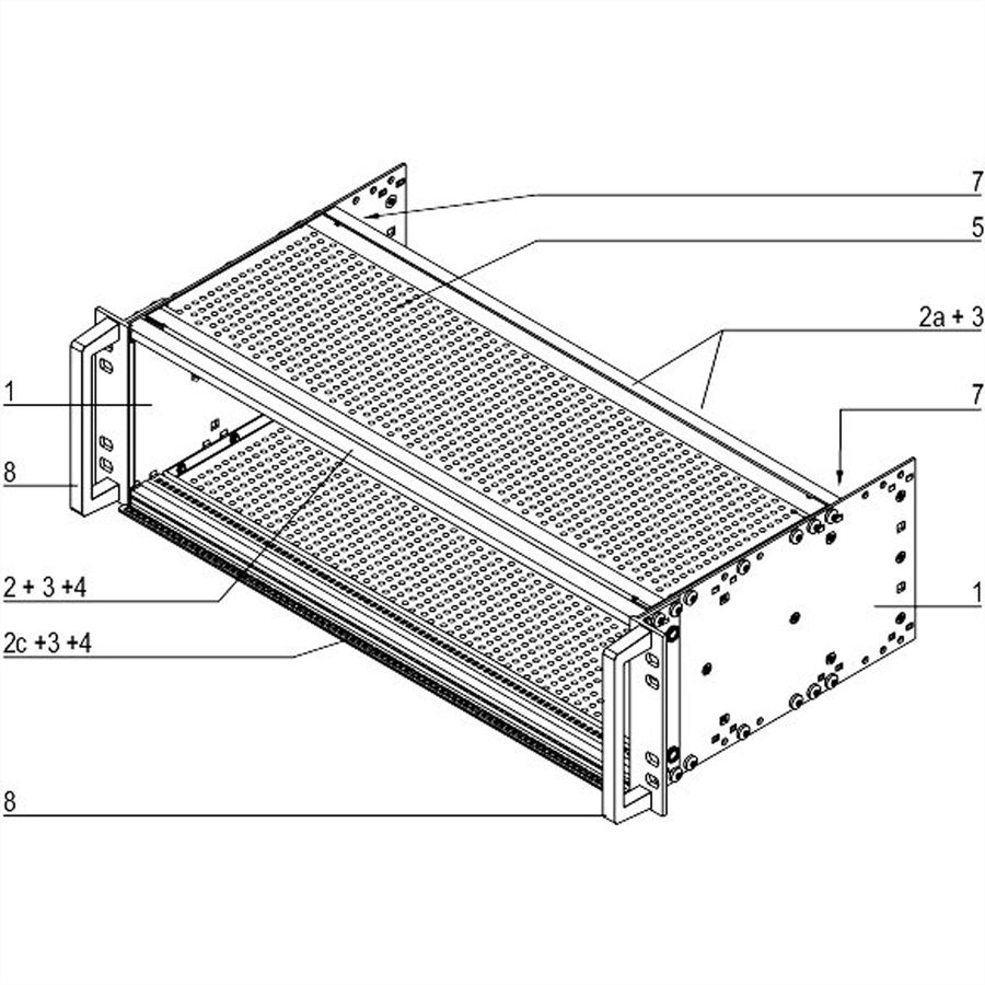 SCHROFF EuropacPRO 19" Subrack Kit pour chemin de fer, blindé, EN 50155, CompactPCI, 3 U, 84 HP, 235 mm