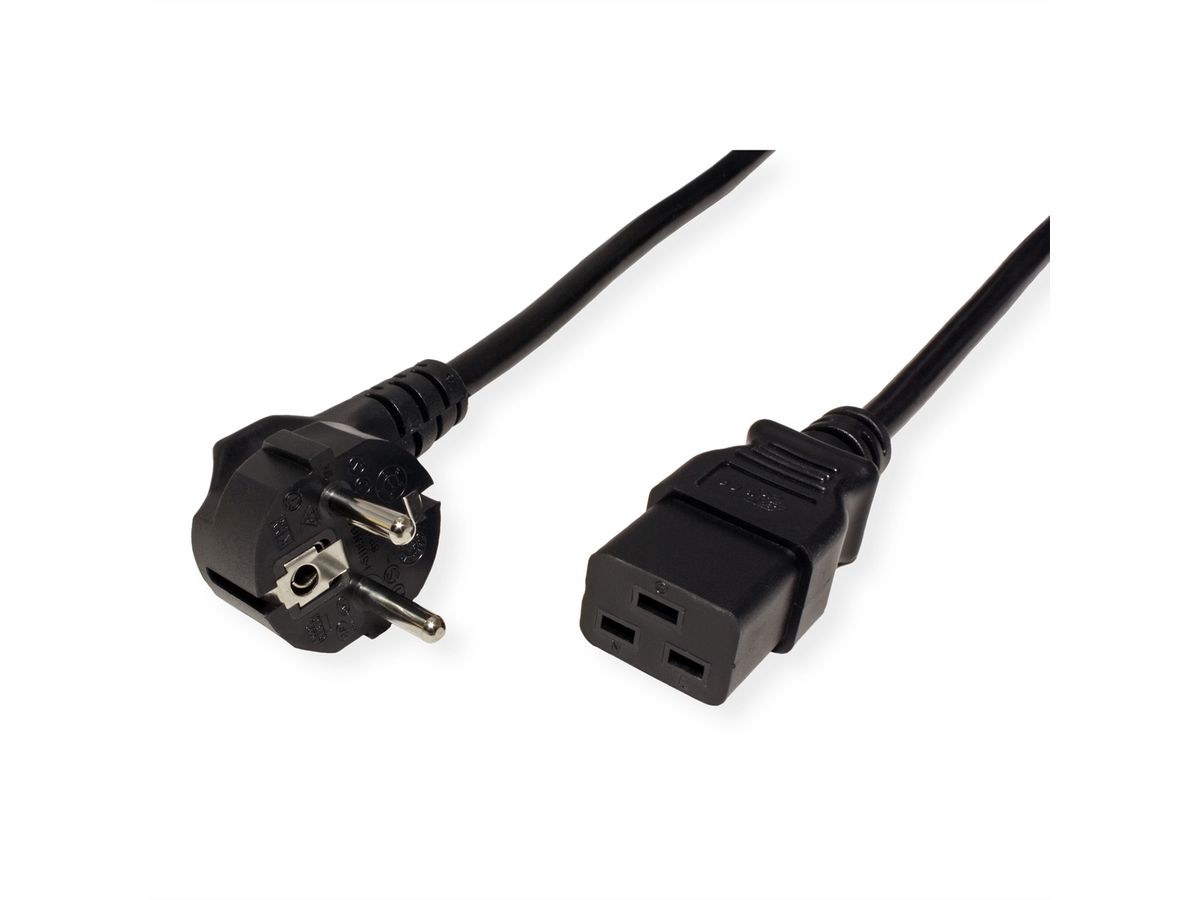 ROLINE Câble électrique 2P+T - IEC320-C19 16A, noir, 3 m