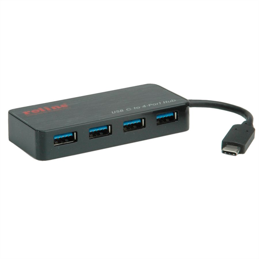 ROLINE Hub USB 3.2 Gen 1, 4 ports, prise type C