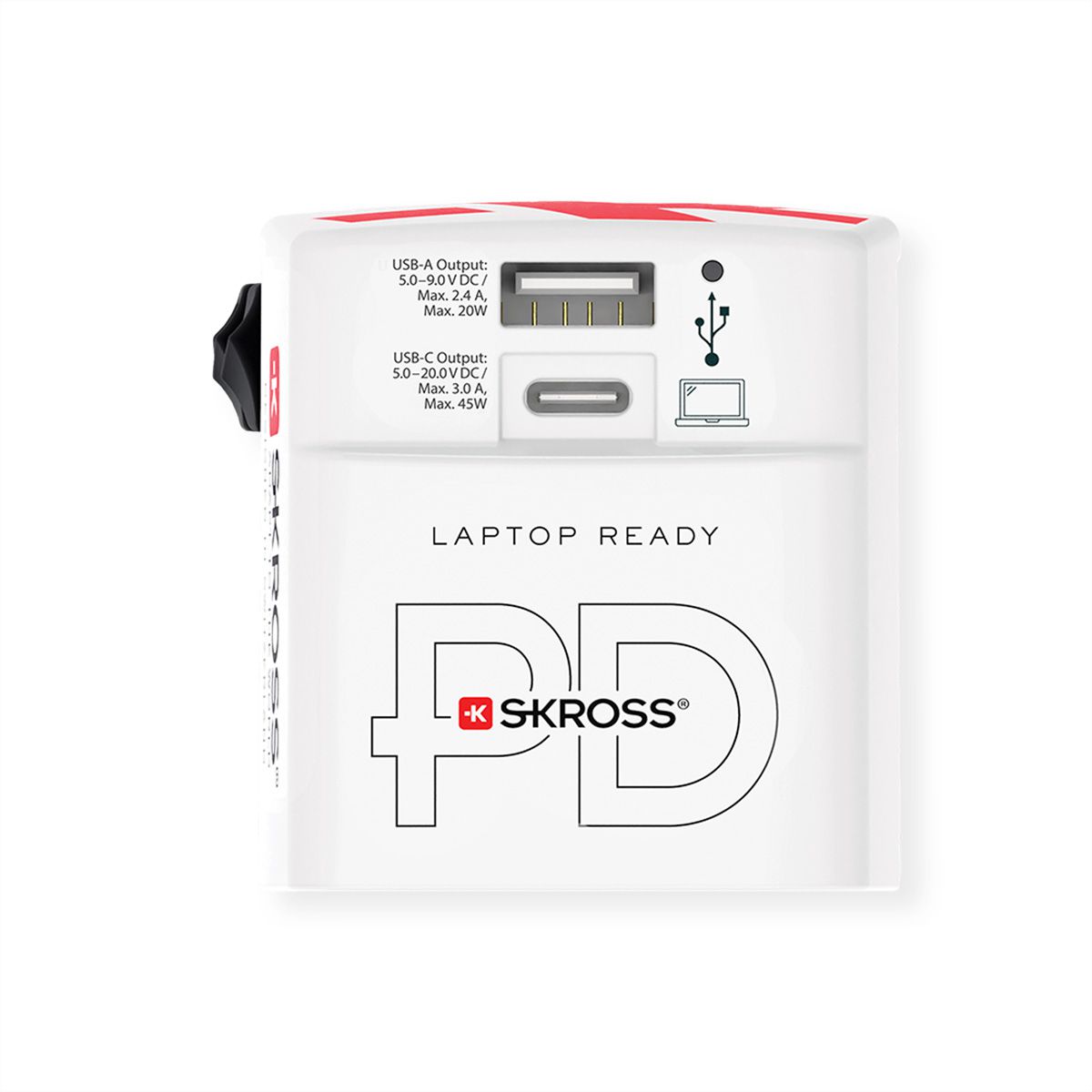 SKROSS Chargeur USB universel A/C 45PD avec câble USB-C, monde