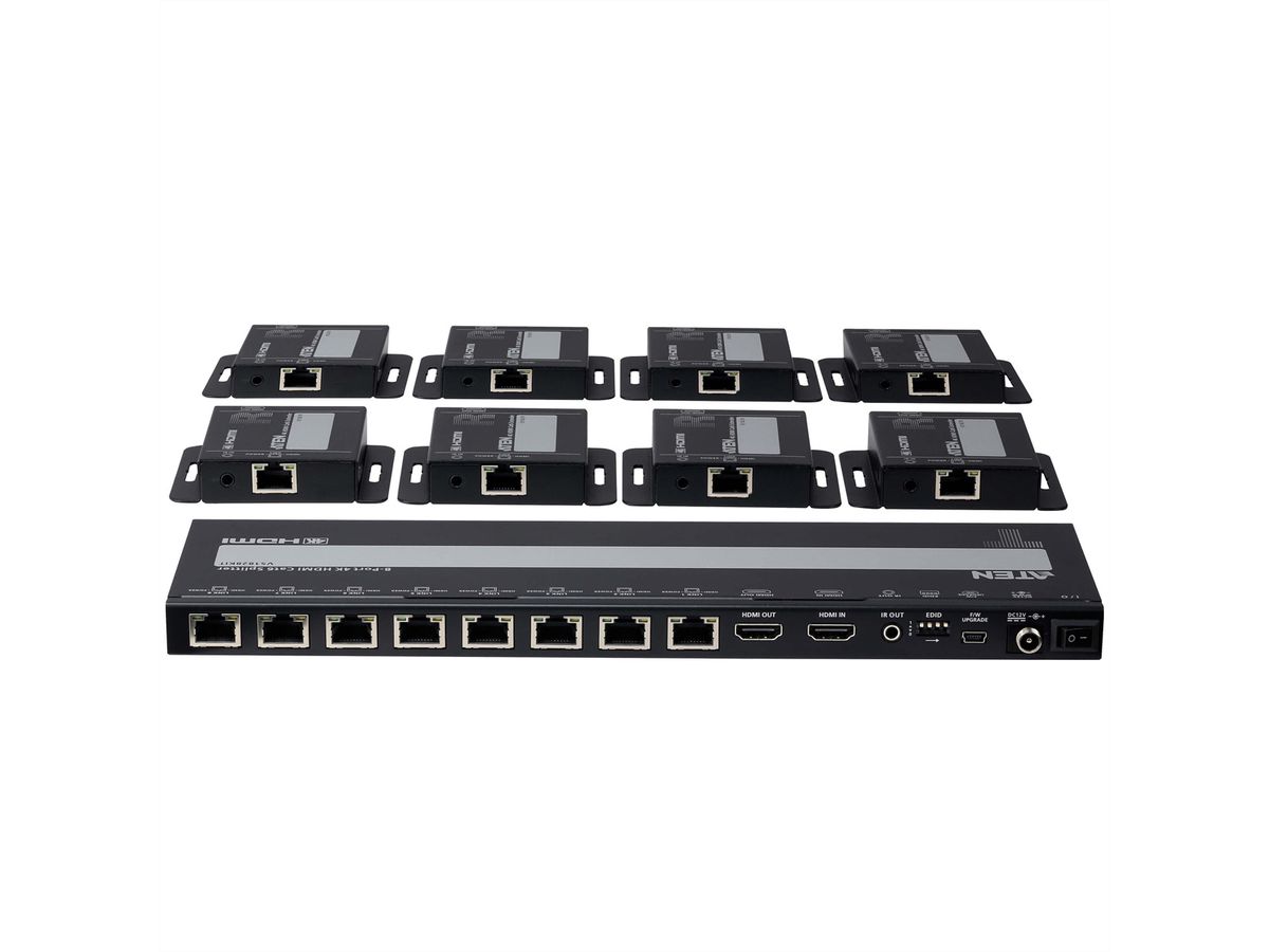 ATEN VS1828KIT Répartiteur Cat 6 HDMI 4K à 8 ports avec récepteurs
