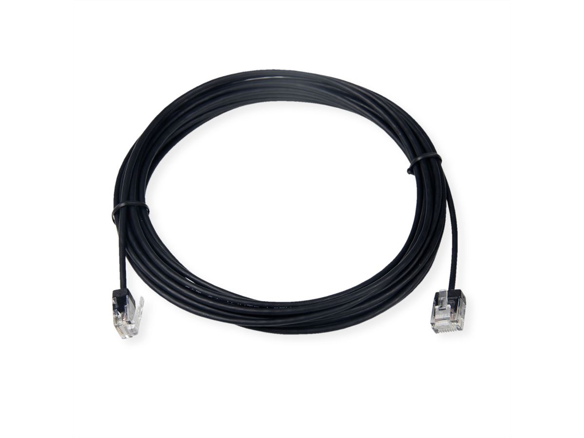 ROLINE Cordon Data Center UTP Cat.6A (Classe EA), LSOH, slim, pour chemins très courts, noir, 0,5 m