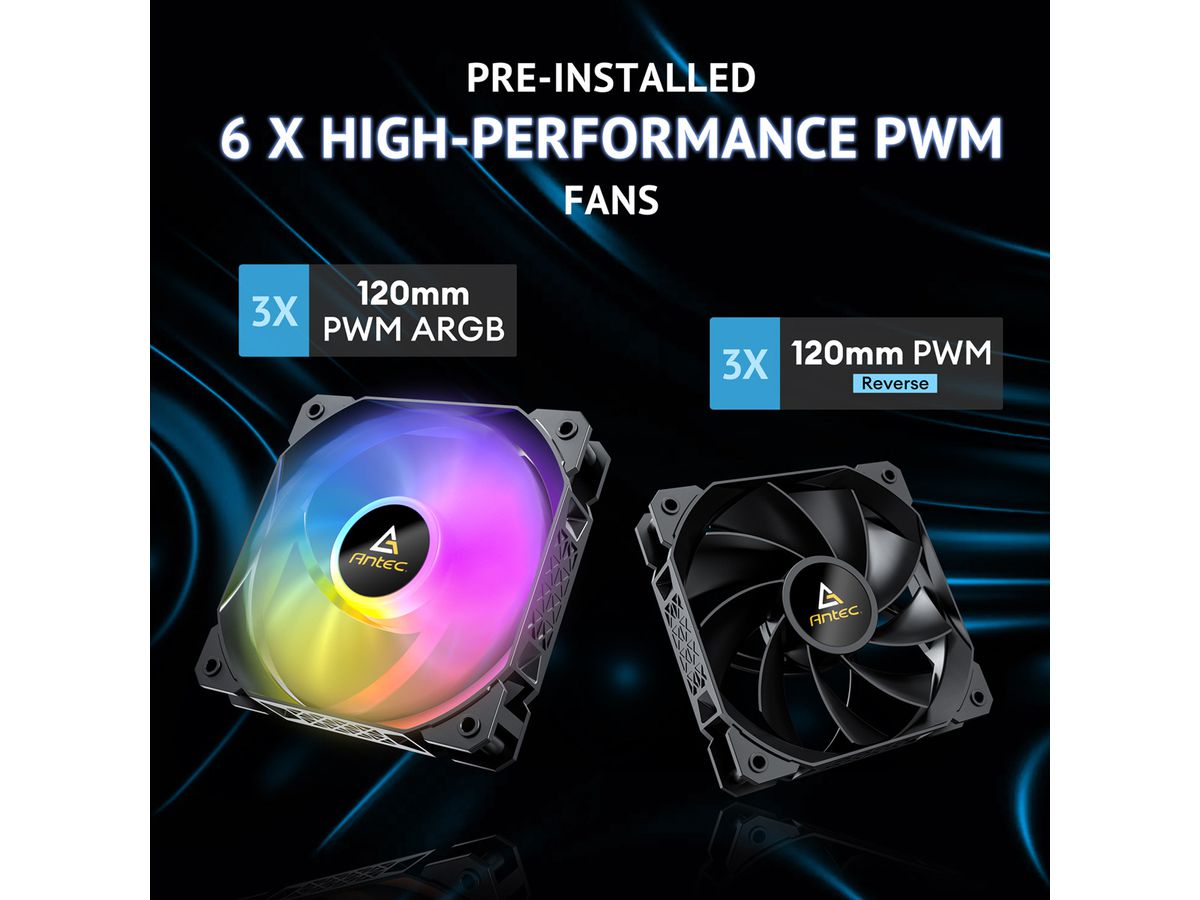 ANTEC FLUX M ATX/Micro-ATX/ITX Boîtier PC Midi Tower, noir