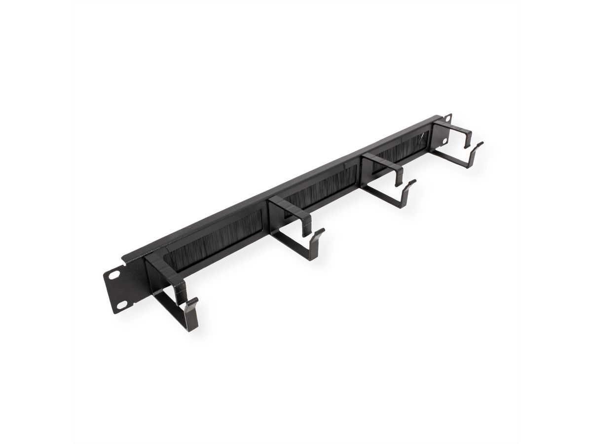 ROLINE 19" Passe-câbles 1U, Avec brosse 44x60mm noir