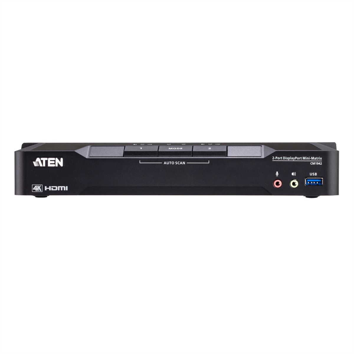 ATEN CM1942 Mini-commutateur KVM matriciel Boundless double écran DisplayPort 4K à 2 ports