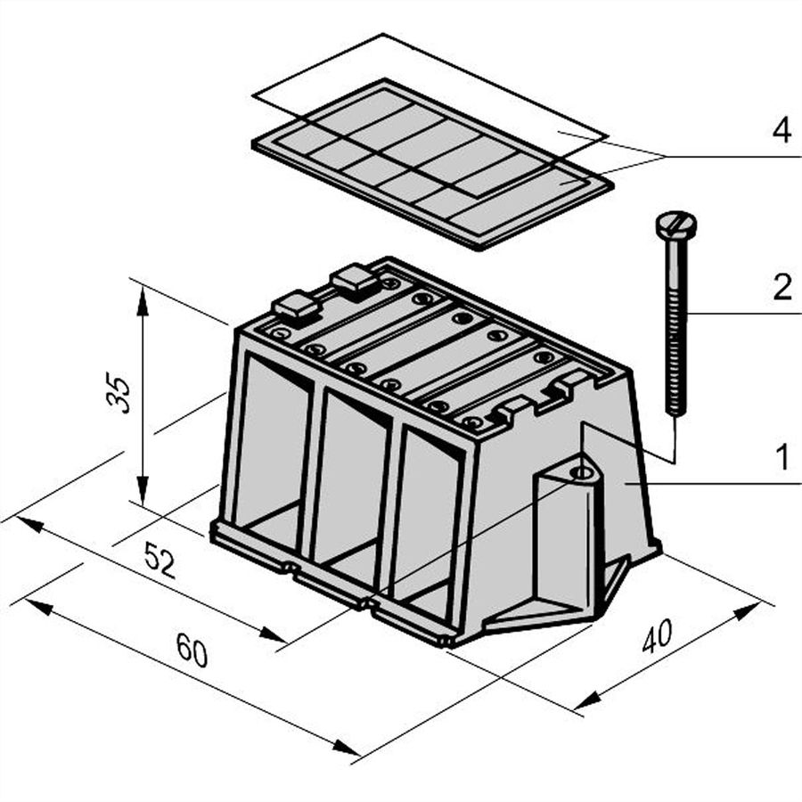 Étiquette d'identification SCHROFF avec couvercle transparent pour barres conductrices