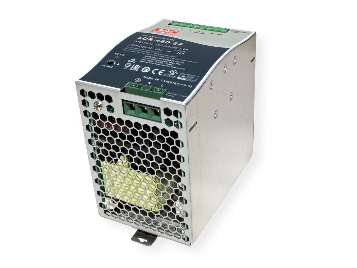 Mean Well SDR-480-24 Alimentation Glissières DIN 480W 24V DC