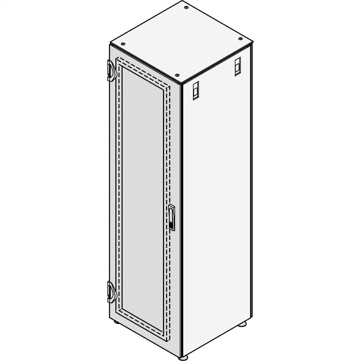 Porte Varistar SCHROFF avec cadre de montage, IP 20, verrouillage 1 point, RAL 7021, 1200H 600W