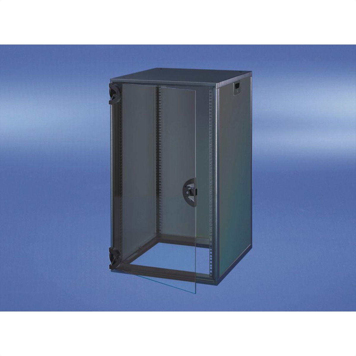 Armoire Novastar SCHROFF avec porte vitrée et panneau arrière, Heavy-Duty, RAL 7021, 1745H 553W 600D