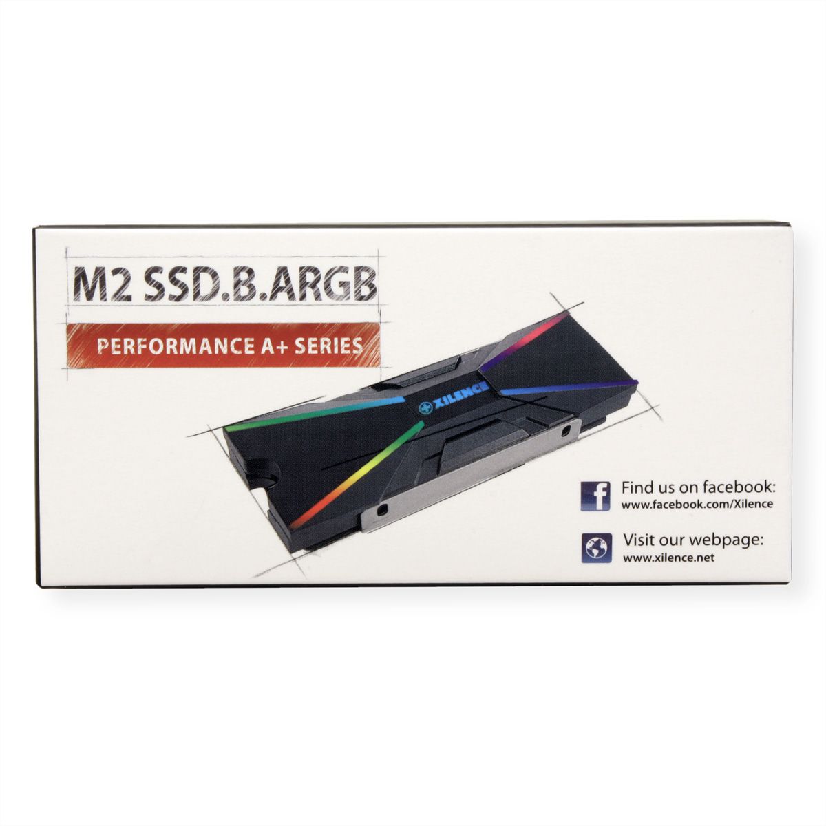 Xilence M2SSD.B.ARGB Radiateur M.2 2280 SSD PCIe NVMe/SATA, 3PIN ARGB 5V, passif