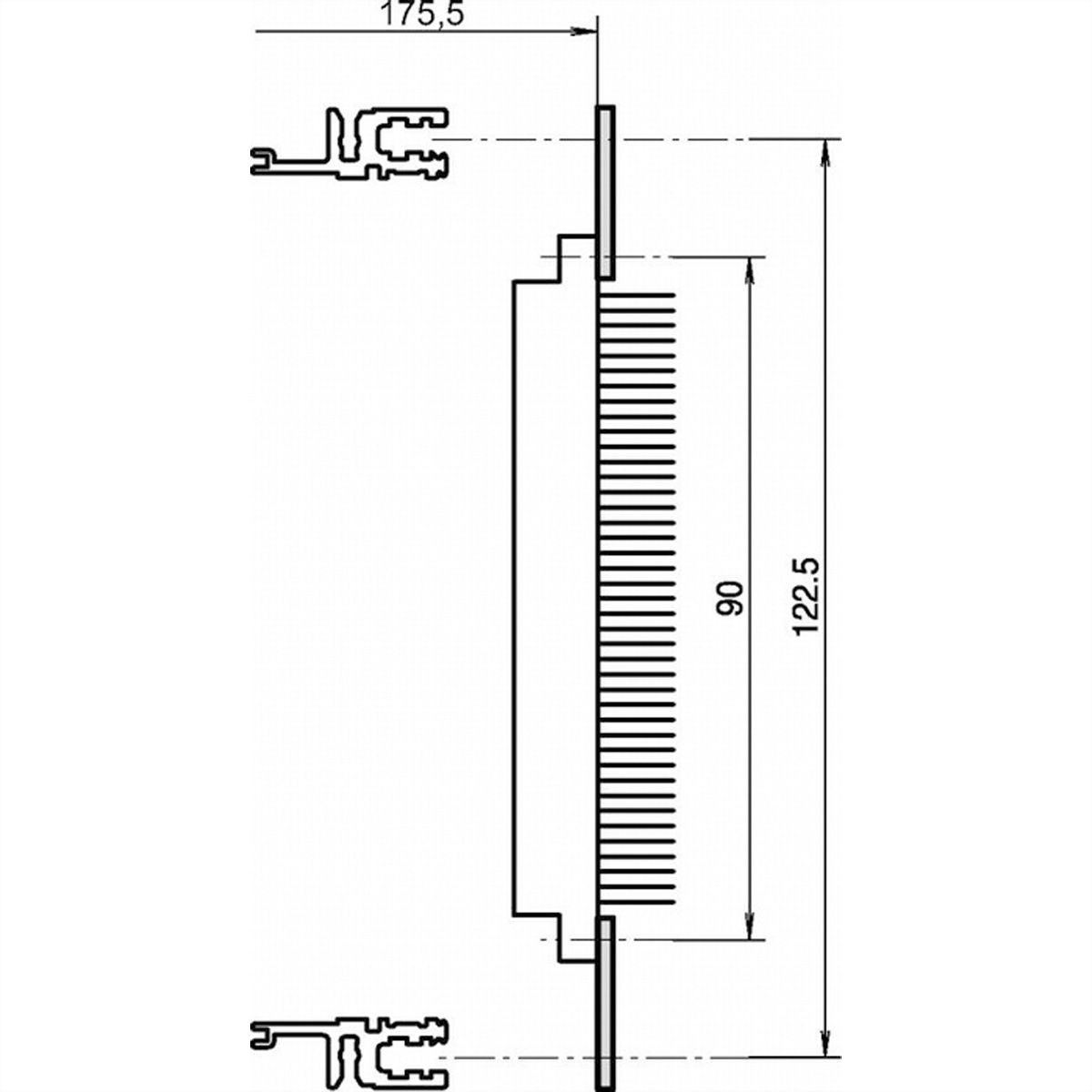 SCHROFF EuropacPRO Rail perforé pour connecteur, selon EN 60603-2 et DIN 41612, 28 CV