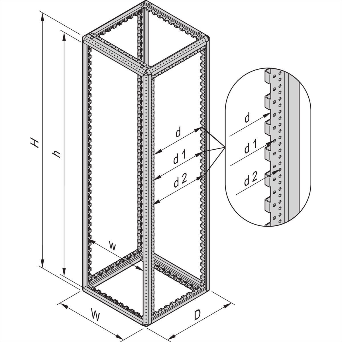 SCHROFF VARISTAR NET Plus 47 UH, baie accoupable, 2200x800x800mm