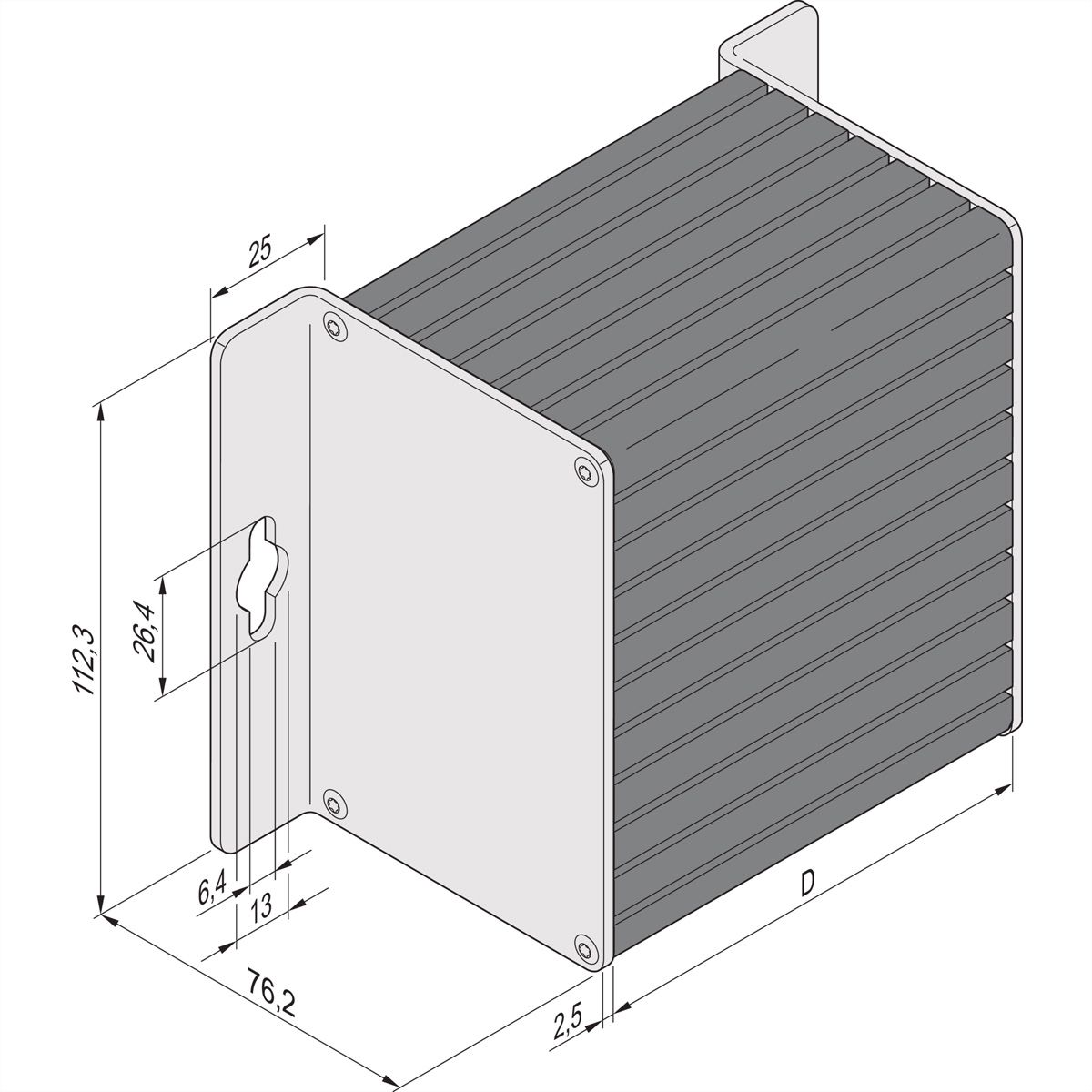 SCHROFF Minipac mallette rectangulaire, montage mural