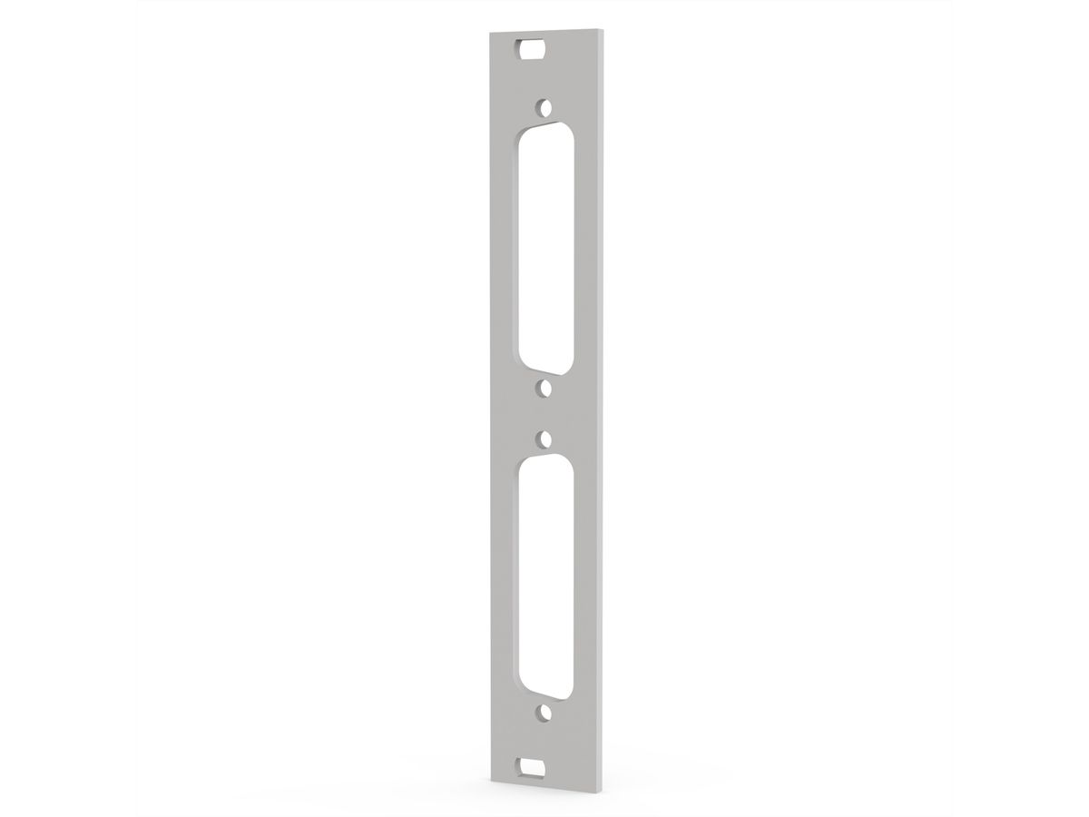 SCHROFF Face avant 19" avec découpe Sub-D, 2x25 pôles, 3U, 4 F, 2,5 mm, Al, RAL 7035