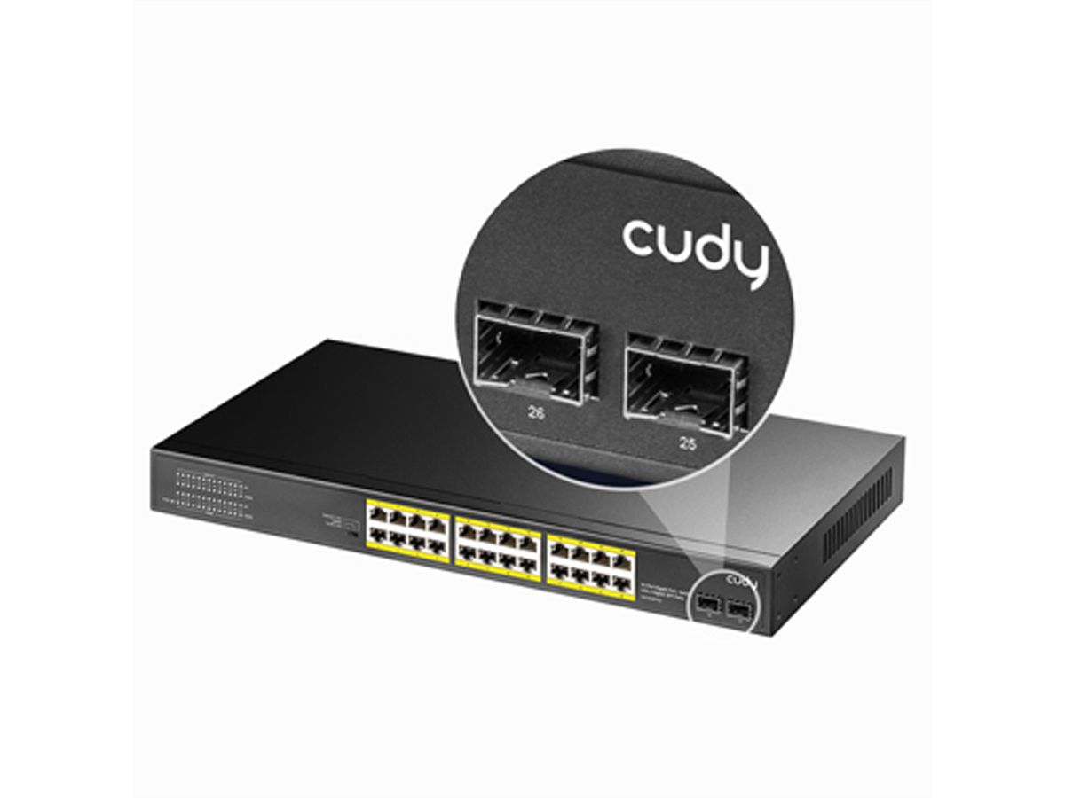 CUDY GS1028PS2 Switch 24P Gigabit PoE+, 2 ports SFP 300W