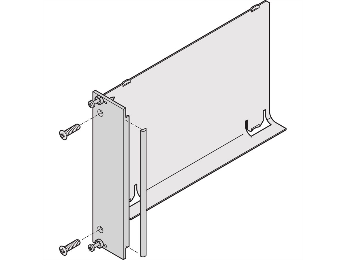 SCHROFF Baffle d'air, panneau frontal en U, blindage Refrofit, textile, 6 U, 4 CV, 220 mm