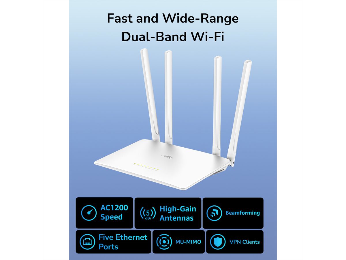 CUDY WR1200 AC1200 Routeur WiFi
