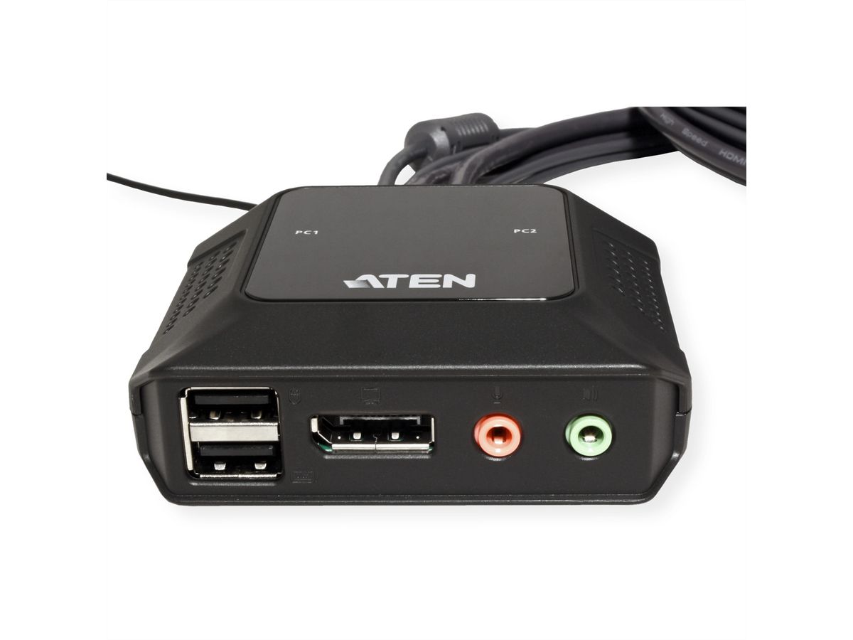 ATEN CS52DP Commutateur KVM hybride DisplayPort 2 ports USB-C