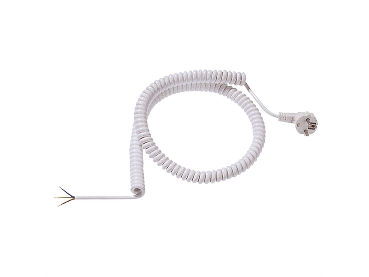 BACHMANN Câble spirale 0,5-2m blanc, H05VV-F 3G1,5mm² AEH/CEE7/7