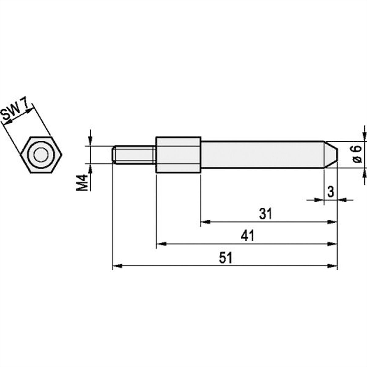 SCHROFF EuropacPRO Cheville de codage SNCF, Diamètre 6.5mm