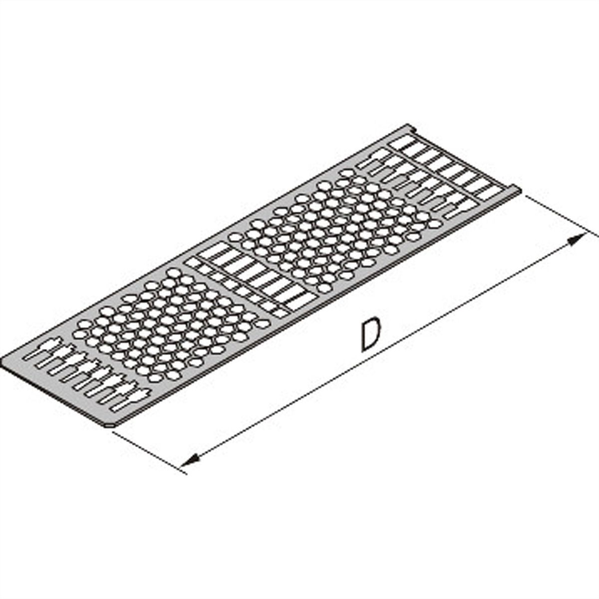 Plaque de recouvrement de l'unité enfichable SCHROFF, avec perforation pour les rails de guidage, 12 HP, circuit imprimé 167 mm