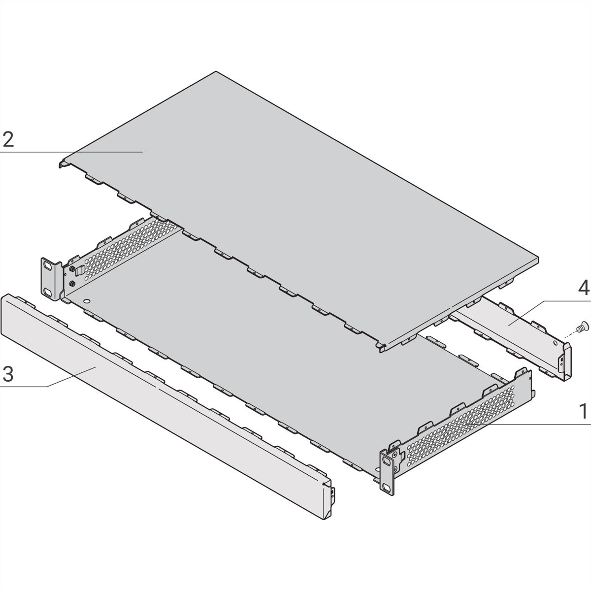 SCHROFF Interscale 19" Châssis à monter en rack, perforé, 1 U, 84 HP, 310 mm