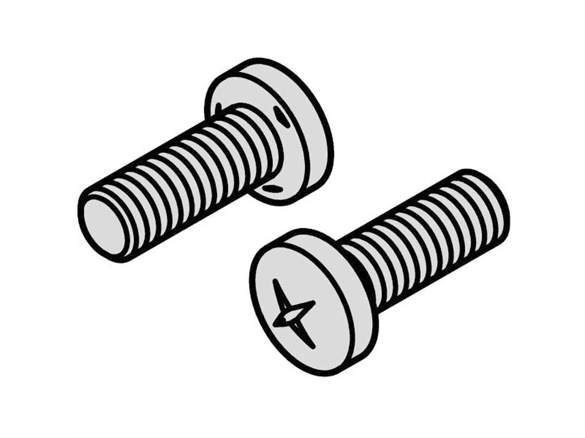 Vis à tête cylindrique de SCHROFF, Pozidrive, empreinte transversale M5x12, acier zingué