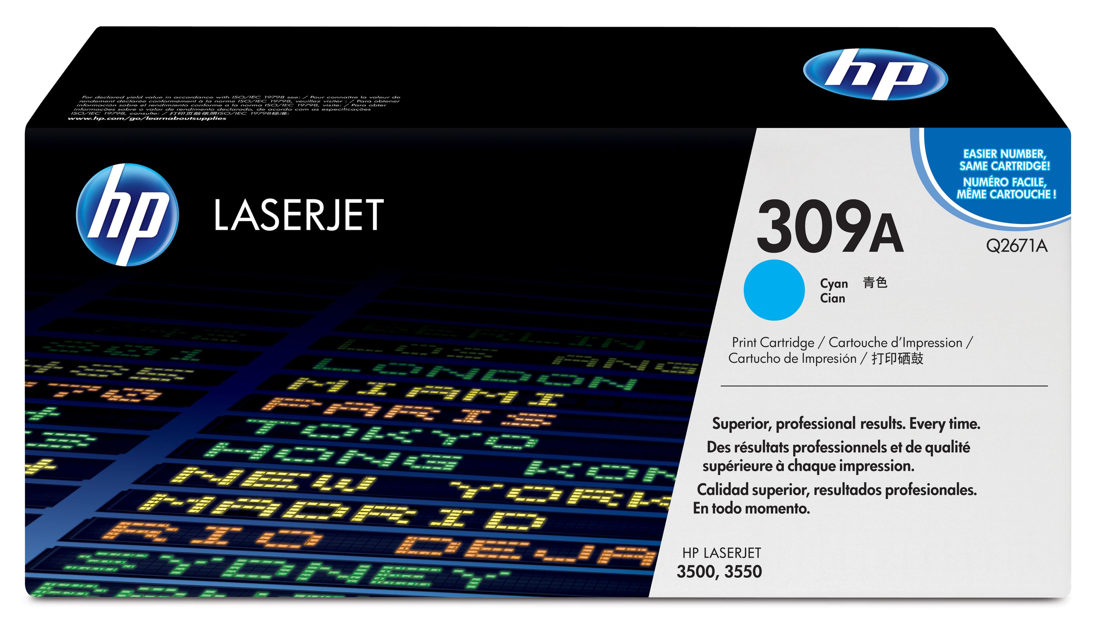 HP 309A Cyan Original LaserJet Toner Cartridge Cartouche de toner 1 pièce(s)