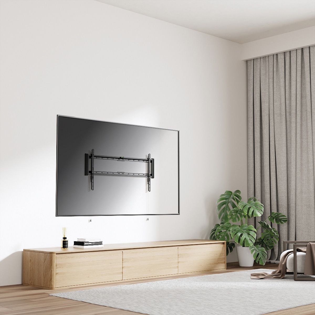 VALUE Support mural TV, distance murale de 27 mm, fixe, <228,6cm/90", <75kg