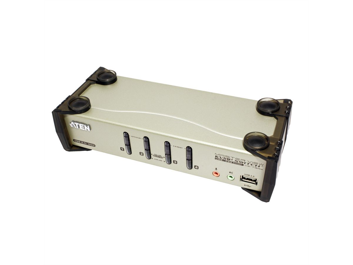 ATEN CS1734B Switch KVM VGA, PS/2-USB, Audio, Hub USB, 4 ports