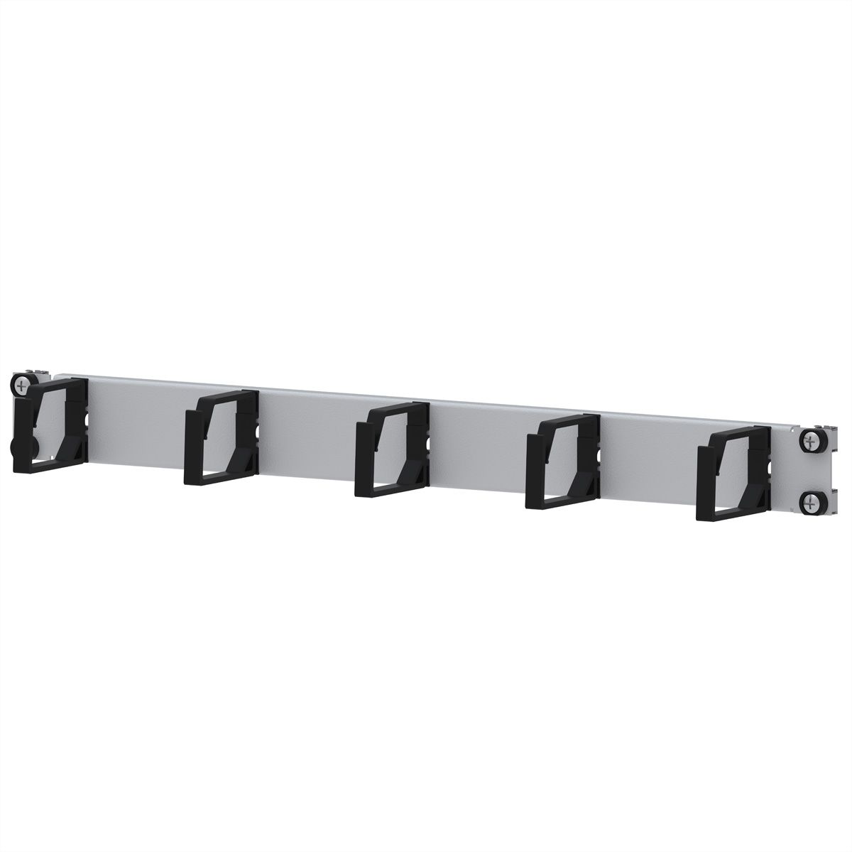 Passe-câbles 19" 1 UH avec 5 arceaux en plastique gris