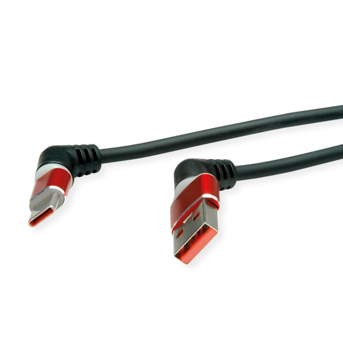 ROLINE Câble USB 2.0, C-A, M/M, rotation à 360°, rouge/noir, 1 m