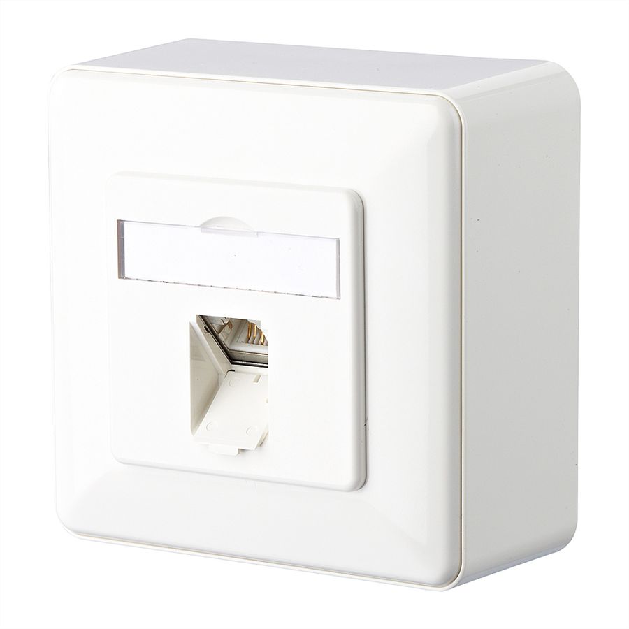 METZ CONNECT E-DAT C6 Prise, 1 port, apparent (AP), blanc pur
