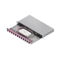 EasyLan Tiroir FO pour fusion basique catégorie C, 19" 1U, 12 ports, 12x SC-duplex, OM4