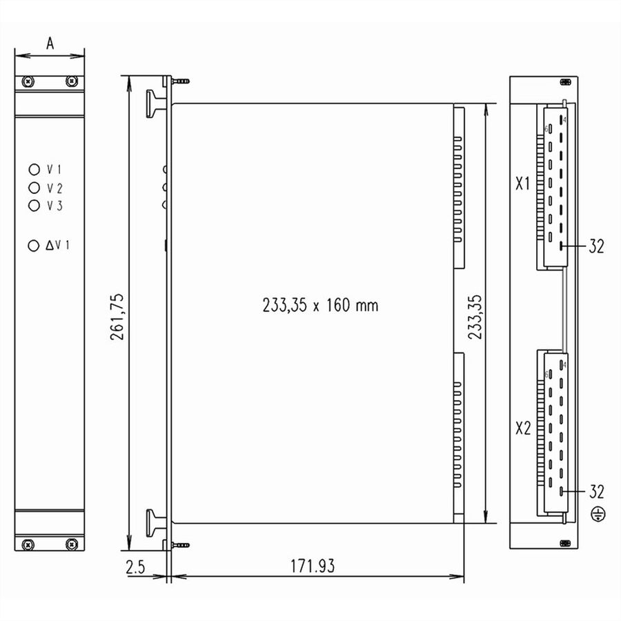 SCHROFF PSU 19" AC/DC pour VMEbus, MPS 022/15, 6 U