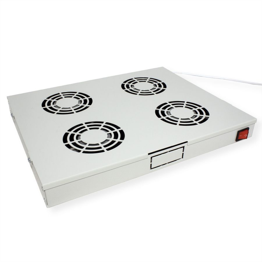 ROLINE 19" Unité de ventilation, 4 ventilateurs, Thermostat gris