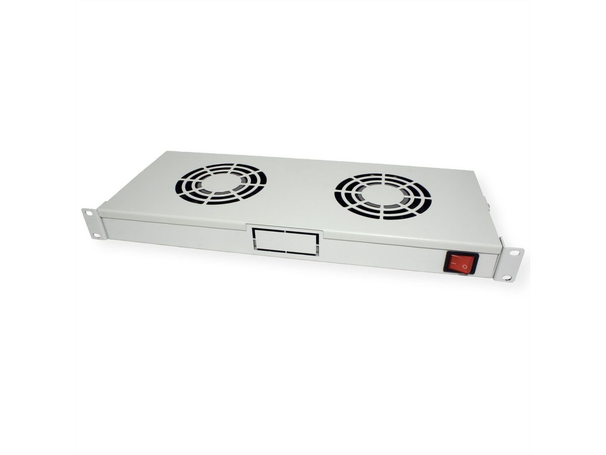 ROLINE 19" Unité de ventilation, 2 ventilateurs, ON/OFF, gris