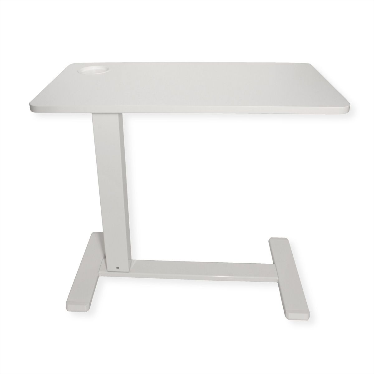 ROLINE Table d'appoint à vérin à gaz, réglable en hauteur, blanc