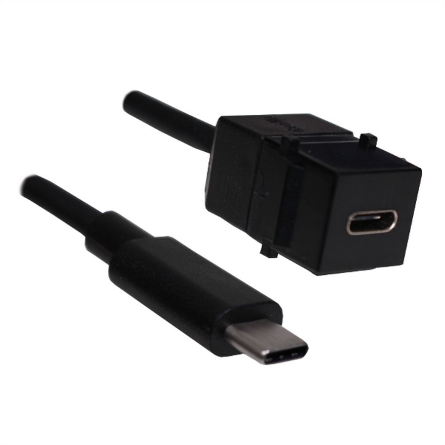 BACHMANN Keystone USB 3.1 Coupleur A/A femelle-Femelle noir, 0,5 m