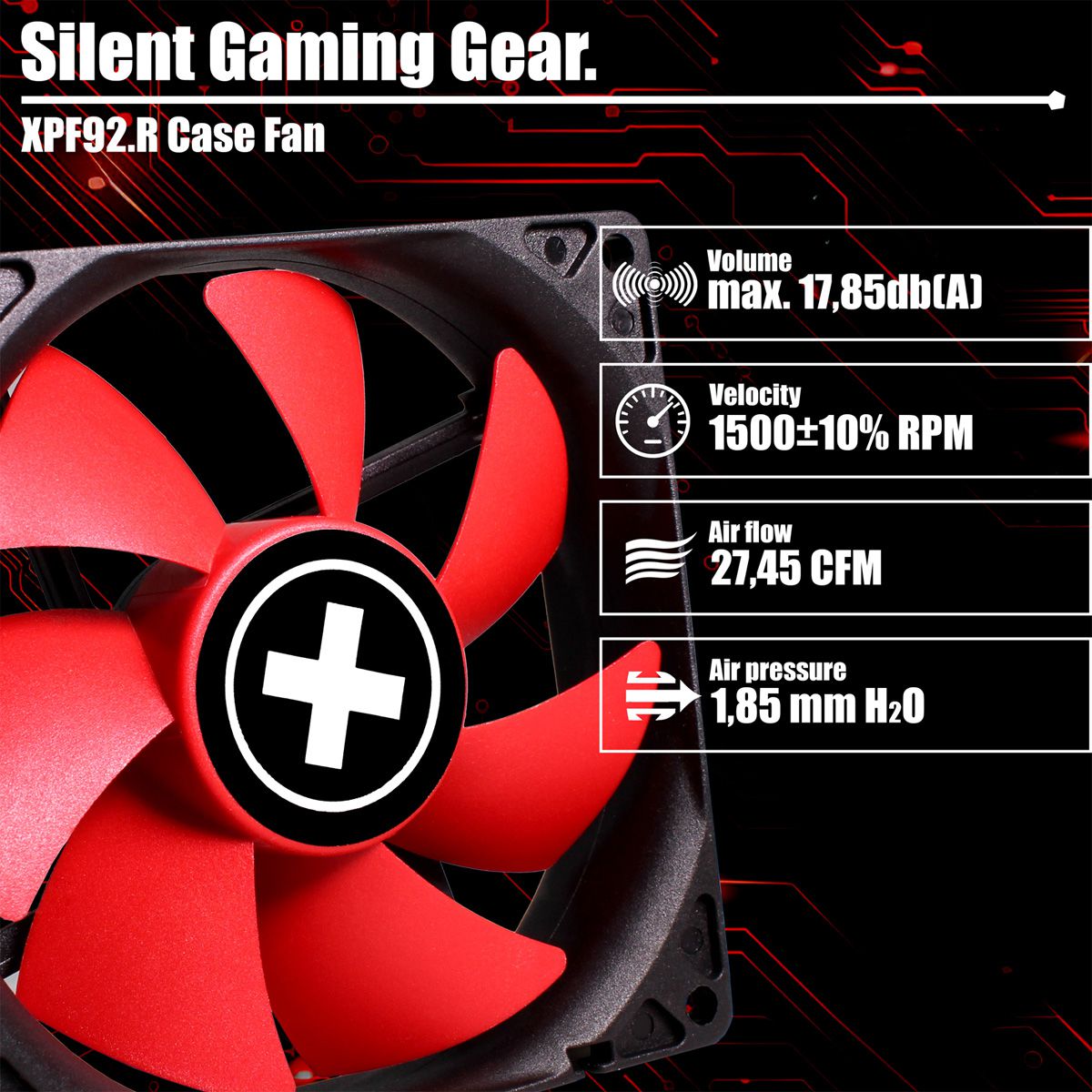 Xilence XPF92.R 92mm Performance Ventilateur de boîtier, 3PIN